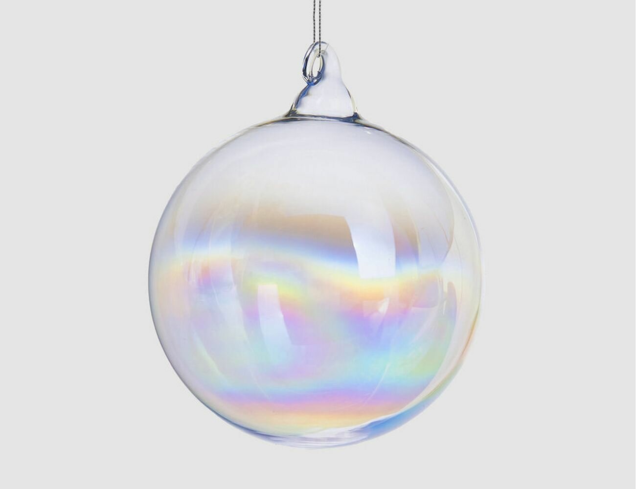 Набор стеклянных ёлочных шаров вера перла, прозрачный радужный, 10 см (упаковка - 4 шт.), EDG 665025-00-набор
