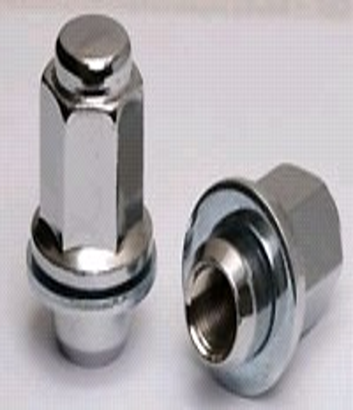 фото Гайка колеса M14 х 1,5 L=47мм с прессшайбой, носик 18,5мм, S=21мм закрытая хром