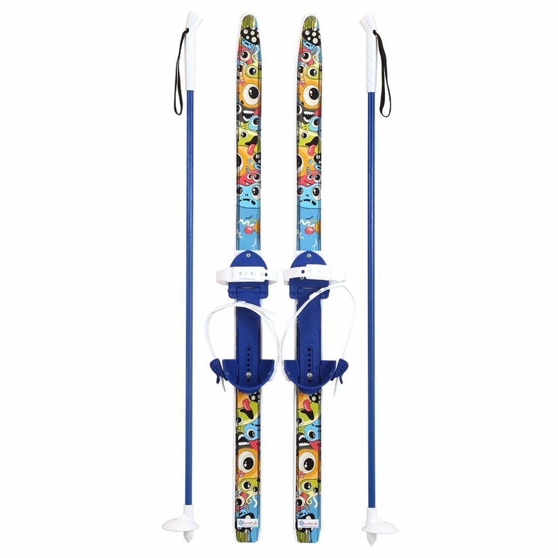 Лыжи детские Быстрики Мультяшки с палками, 90 см, размер 28-32 Олимпик 6742-00