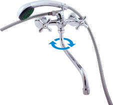 фото MK153.5/1 MORAVA - смеситель классический комбинированный ванна / умывальник с душем RAV Slezak