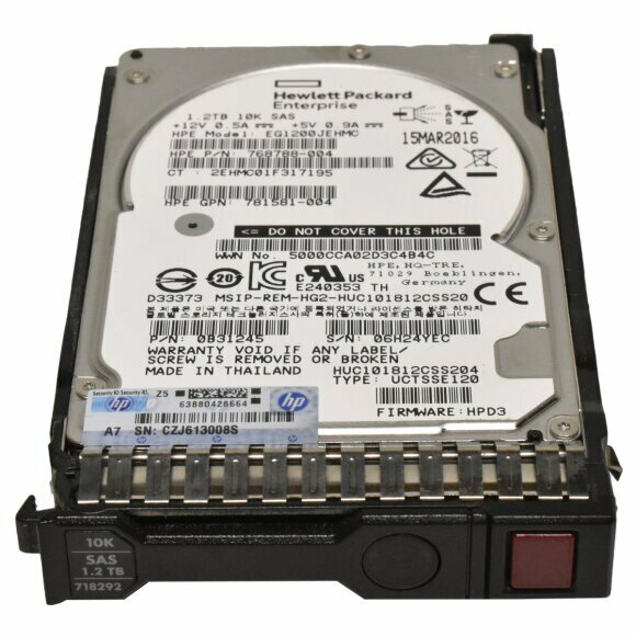 Жесткий диск HP 1.2TB 12G 10K SAS 2.5" SFF SC 872483-006