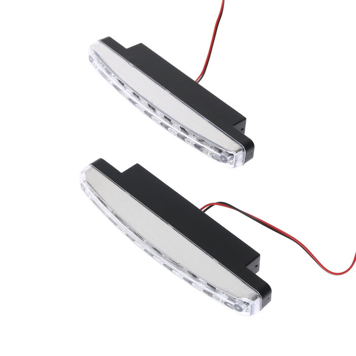 фото Светодиодная LED фара, 12 В, 24 Вт, 8 LED, 6500 К, провод 80 см, набор 2 шт