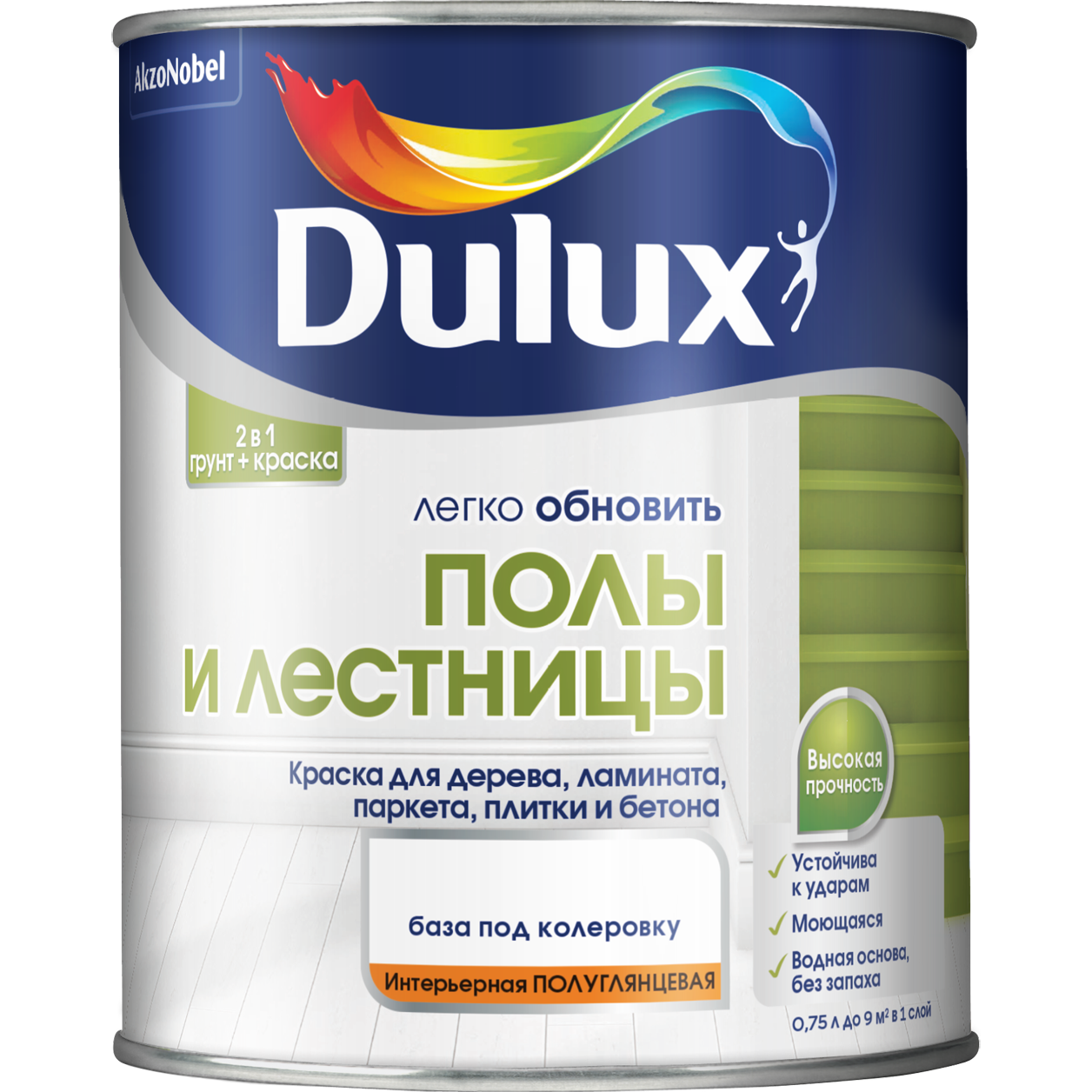 Эмаль для полов и лестниц акриловая Dulux Легко Обновить белая 2 л