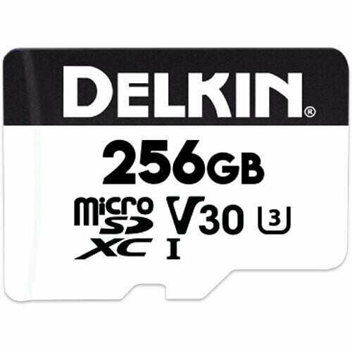 Карта памяти Delkin Devices Hyperspeed microSDXC 256GB UHS-I U3 V30, R/W 100/75 МБ/с c адаптером