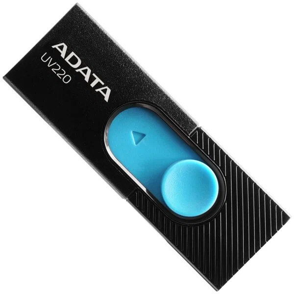 Флеш накопитель 32GB ADATA UV220, USB 2.0, черный/голубой
