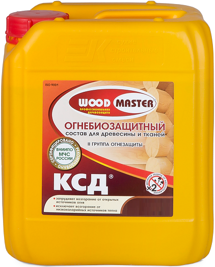 WOODMASTER Огнебиозащитный состав для древесины и тканей (2-я группа) 5 кг