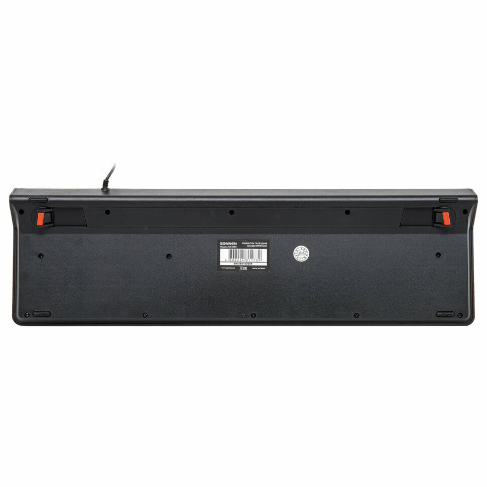 Клавиатура проводная Sonnen KB-8280 USB 104 плоские клавиши черная ОФИСМАГ - фото №8