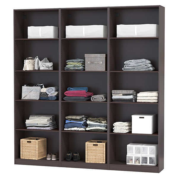 фото Стеллаж икеа пакс 225/4, цвет чёрно-коричневый/венге