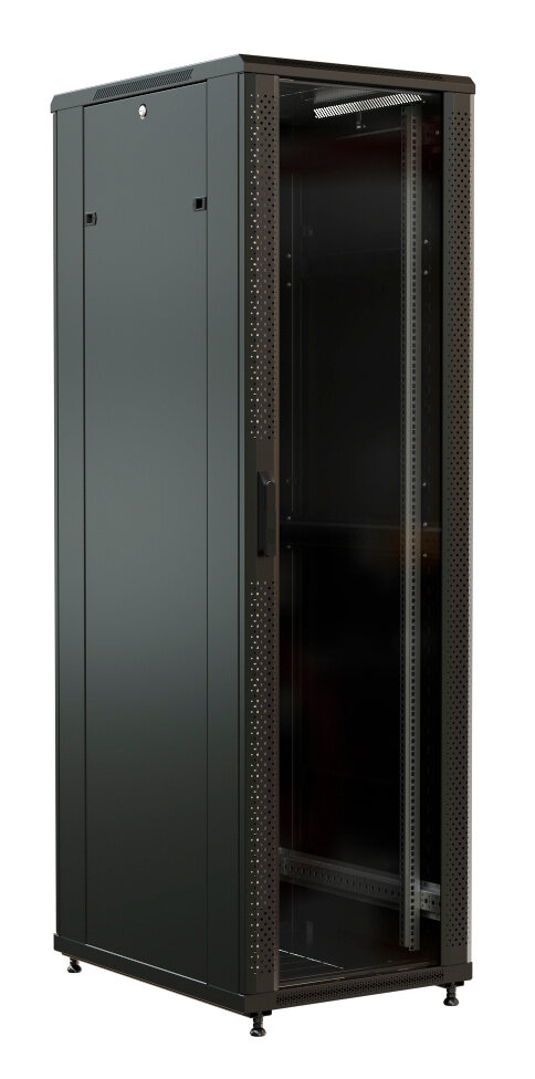 Шкаф серверный WRline (WR-TT-3268-AS-RAL9004) напольный 32U 600x800мм пер. дв. стекл задн. дв. стал. лист