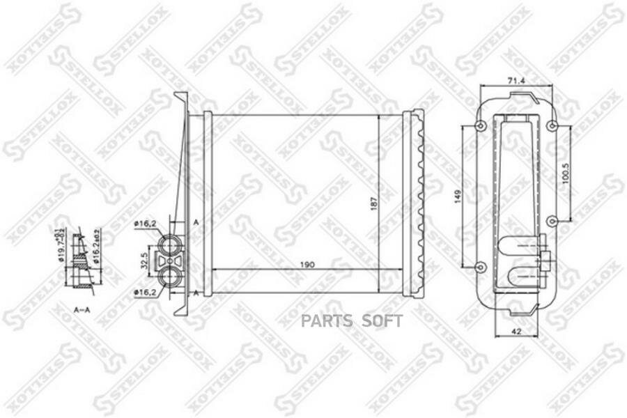 STELLOX 1035023SX 10-35023-SX_радиатор печки!\ Volvo 850/S70 2.0-2.5TDi 91>