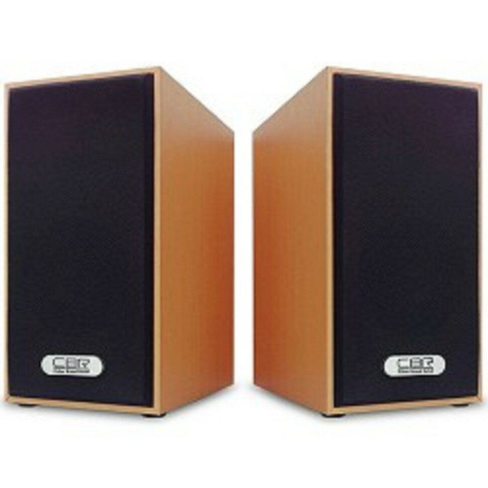 CBR CMS 635 Brown Акустическая система 2.0 питание USB 2х3 Вт (6 Вт RMS) материал корпуса MDF 3.5 мм линейный стереовход регул. громк. длина кабеля 1 м цвет светло-коричневый