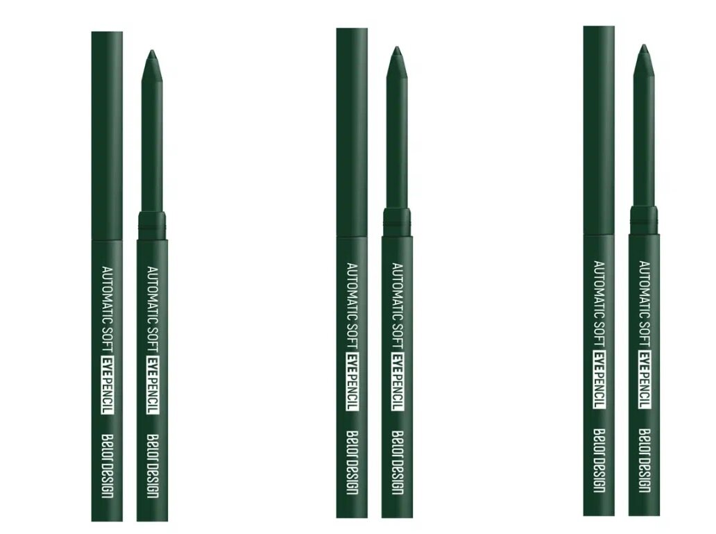 Карандаш для глаз Belor Design Automatic Soft eye pencil, тон 304 зеленый, механический, 3 шт, 15 гр.