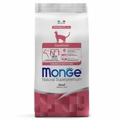 Monge Cat Monoprotein Sterilised Сухой корм для стерилизованных кошек, Говядина 1.5кг