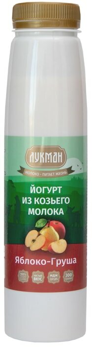 Йогурт Лукман из козьего молока Яблоко-Груша 2.8-5.6% 300г