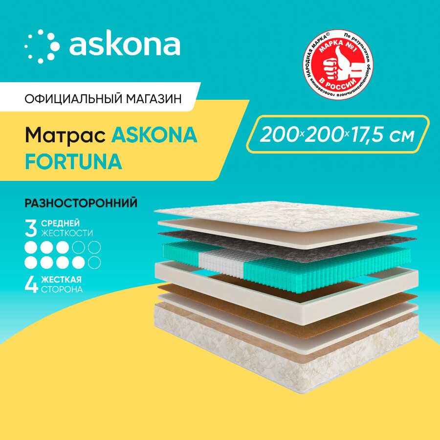 Матрас анатомический Askona (Аскона) Fortuna 200х200