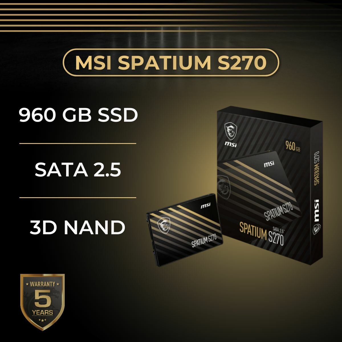 SSD накопитель 2.5" MSI SPATIUM S270 960Gb