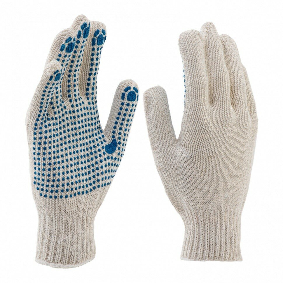 фото СИБРТЕХ Перчатки х/б, ПВХ покрытие, "Точка", 7 класс Россия Сибртех, ( 67703 )