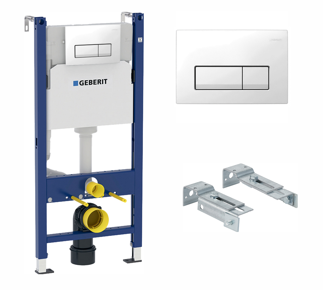 Система инсталляции для унитазов Geberit Duofix 3 в 1 с кнопкой смыва Delta 51 белая 111.153.00.1+111.839.00.1+115.105.11.1