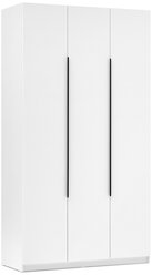 Шкаф 3-х створчатый Нонтон Тивина, с полками, без ящиков, белый текстурный 120.1x50.6x221.6 см