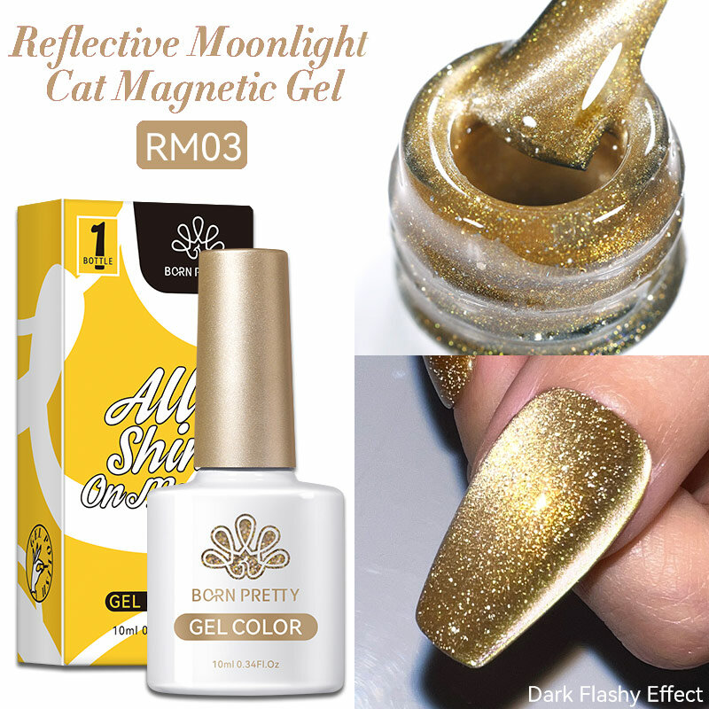 Born Pretty, Moonlight Reflective Cat Magnetic Gel - светоотражающий магнитный гель-лак RM03, 10 мл