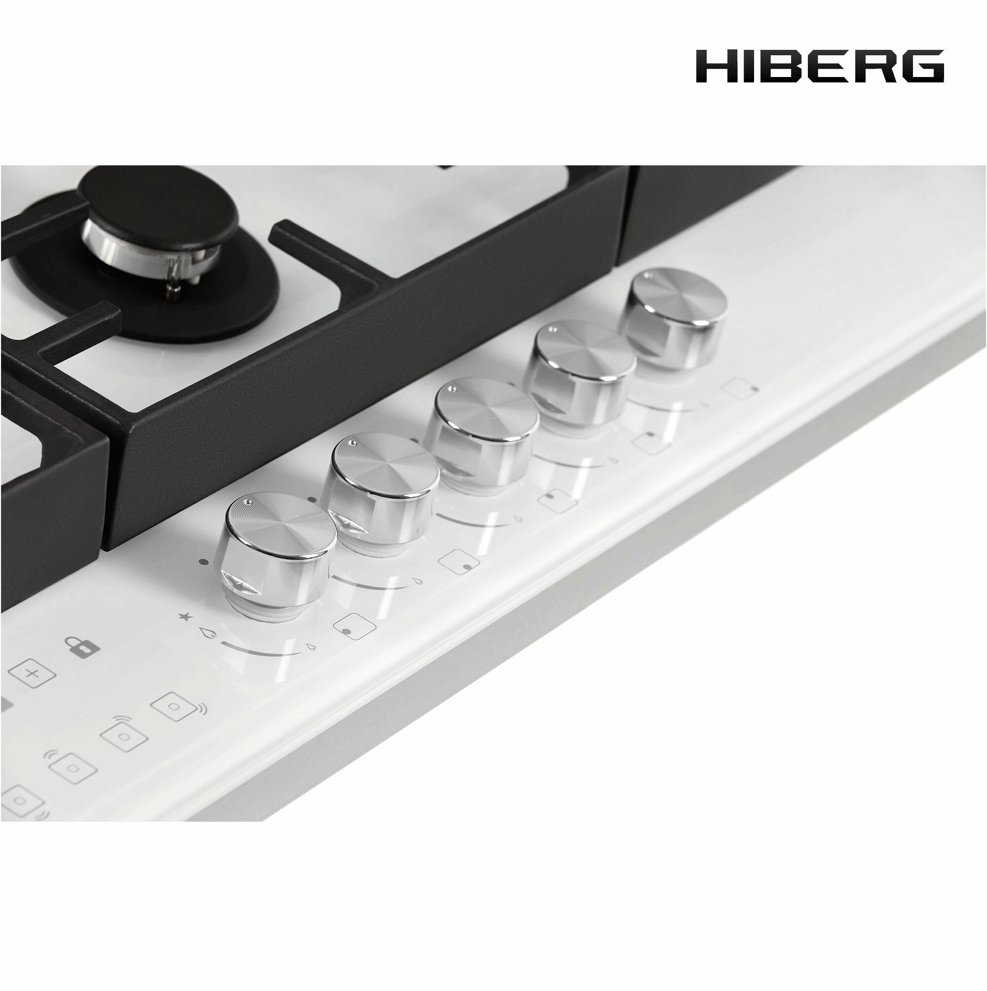 Газовая варочная поверхность 87х51 HIBERG VM 9155 W белая - фотография № 8