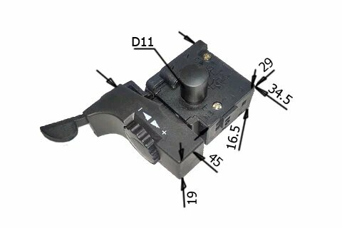 Выключатель (122) для дрелей DWT реверс загнут