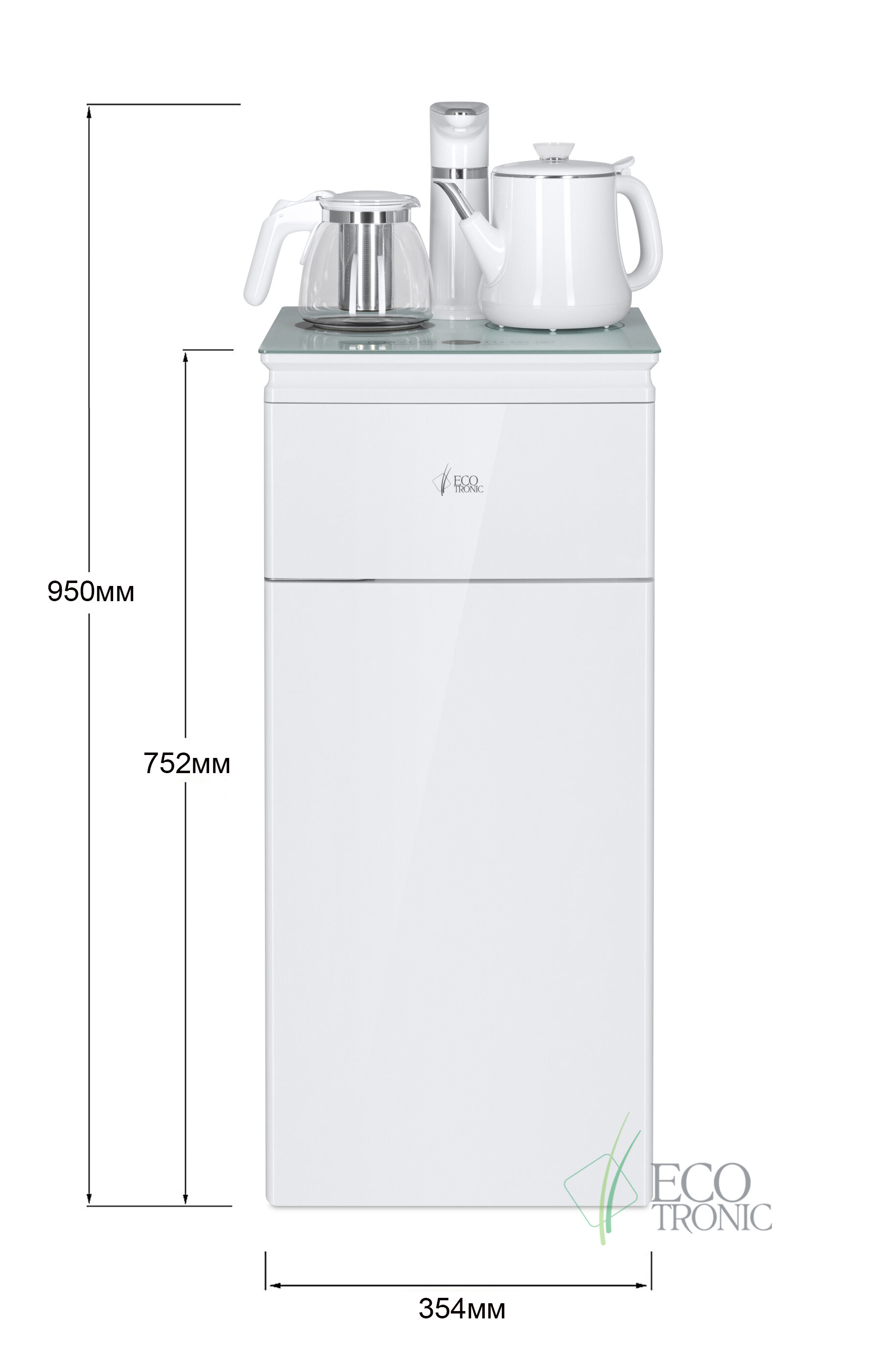 Кулер с чайным столиком Тиабар Ecotronic TB61-LNA white - фотография № 3