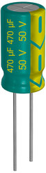 Конденсатор электролитический 50В 470мкФ, 10 х 20 мм, 2 штуки (Зеленый)