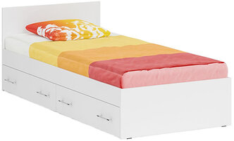Кровать Стандарт с ящиками 0900, цвет белый