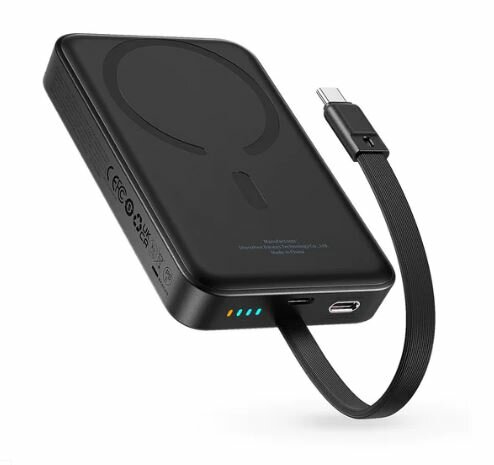 Внешний аккумулятор Baseus Magnetic Power Bank 30W 10000mAh With Built-in USB-C Cable черный