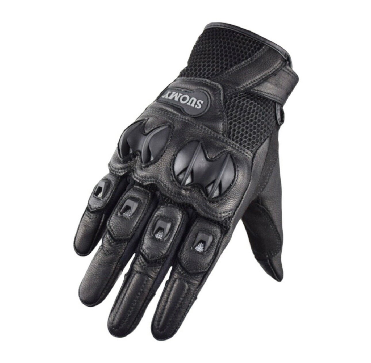 Мотоперчатки перчатки кожаные Suomy SU-15 для мотоциклиста на мотоцикл скутер мопед квадроцикл черные XXL