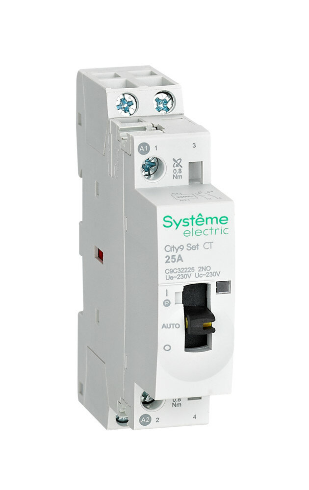 Systeme Electric City9 Set Модульный Контактор 2P 2Но 25A, Ручное Управление, Ac 230В-230В, Systeme Electric, Арт. c9C32225