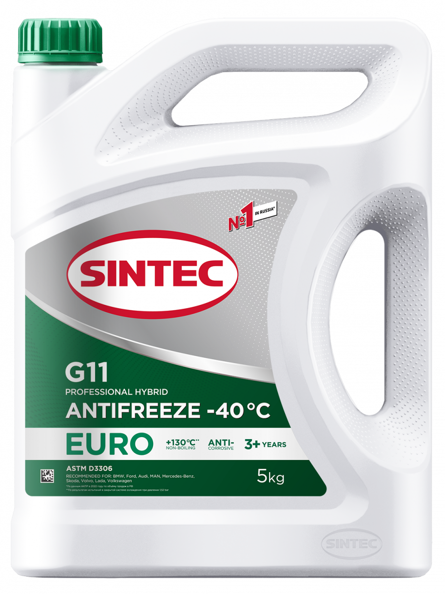 Антифриз Euro G-11 green -40 5кг SINTEC 990554
