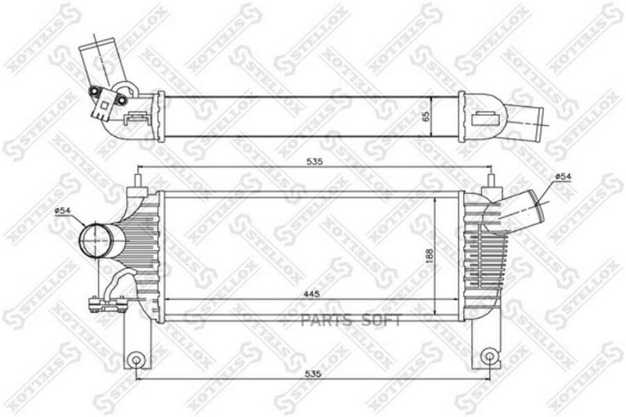 STELLOX 1040233SX 10-40233-SX_интеркулер\ Nissan Navara/Pathfinder 2.5DCi 05