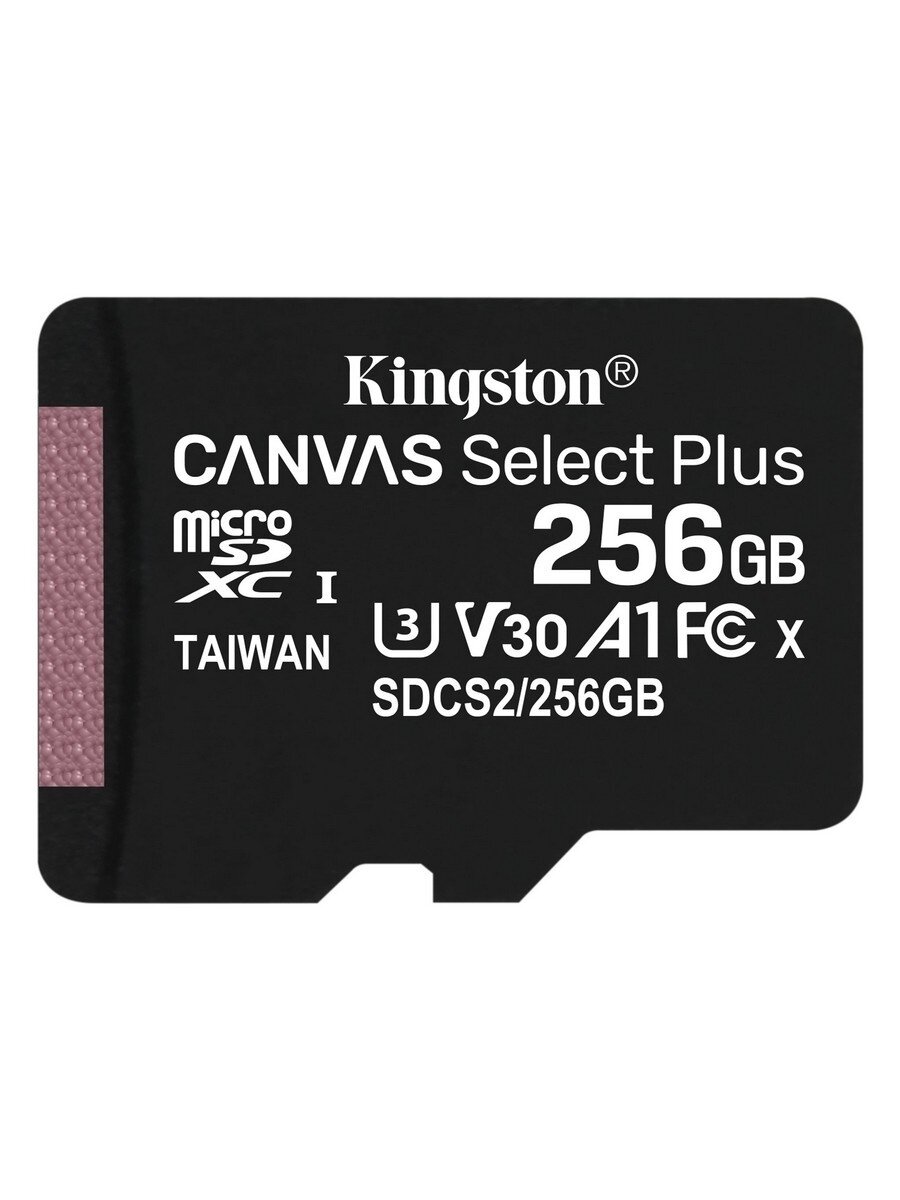 Карта памяти Kingston microSDXC 256 ГБ Class 10 V10 A1 UHS-I U3 R/W 80/80 МБ/с адаптер на SD 1  чёрный