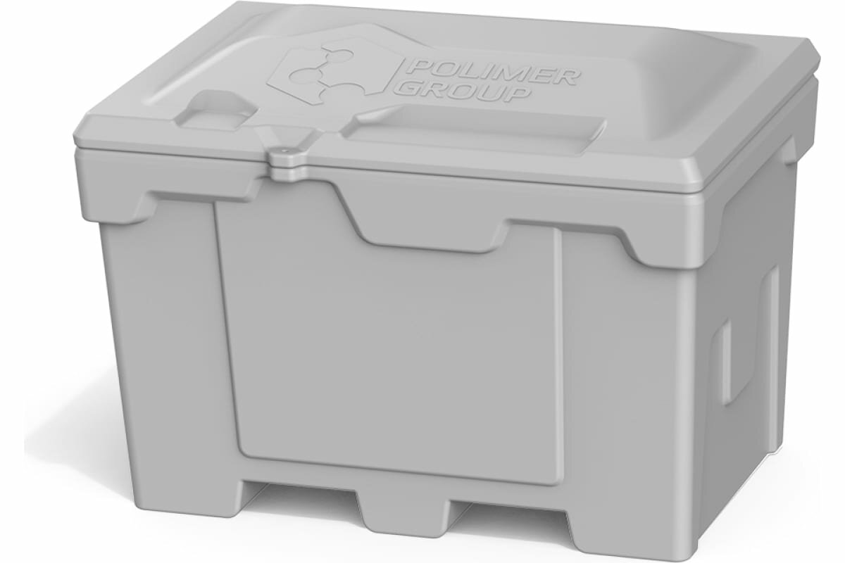 Ящик с крышкой POLIMER GROUP 500 л, цвет серый FB15006 - фотография № 1