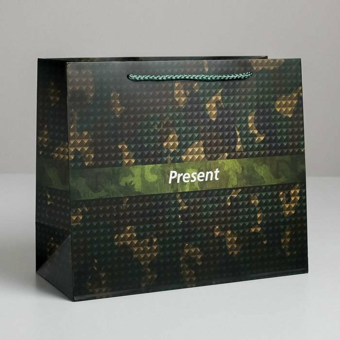 Подарки Подарочный пакет "Камуфляжный презент" (27 х 23 см)