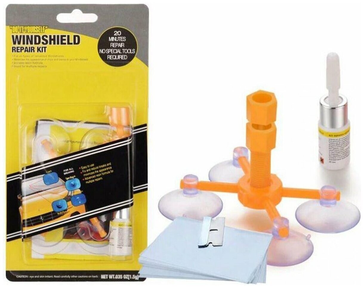 фото Комплект для ремонта лобового стекла/ремонт стекла авто/ремкомплект для ремонта стекла/комплект Windshield Repair Kit/ремонт сколов и трещин