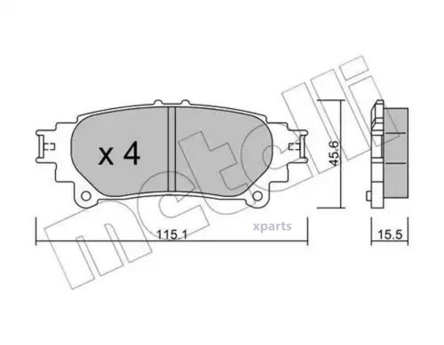 METELLI 2209390 Колодки тормозные LEXUS RX 09- задн.