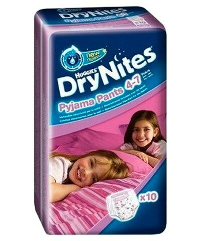 Набор из 3 штук Ночные трусики Huggies DryNites girl для девочек 4-7 лет, 10шт