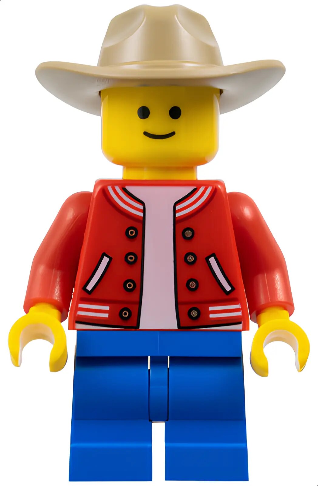 Минифигурка Lego Child - Red Letterman Jacket, Blue Medium Legs, Dark Tan Fedora Hat twn482 U