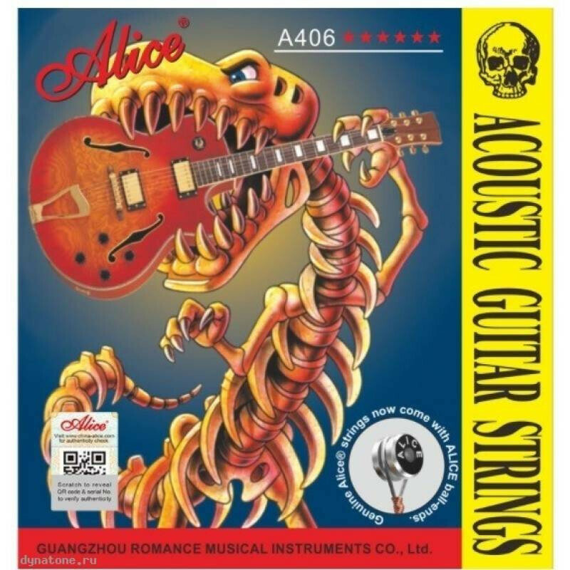Комплект струн для акустической гитары ALICE A406P-L (12-53), бронза 80/20