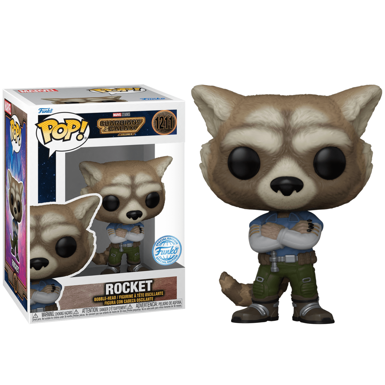 Фигурка Funko POP Rocket Casual Outfit (Эксклюзив Box Lunch) из фильма Guardians of the Galaxy Vol. 3 1211