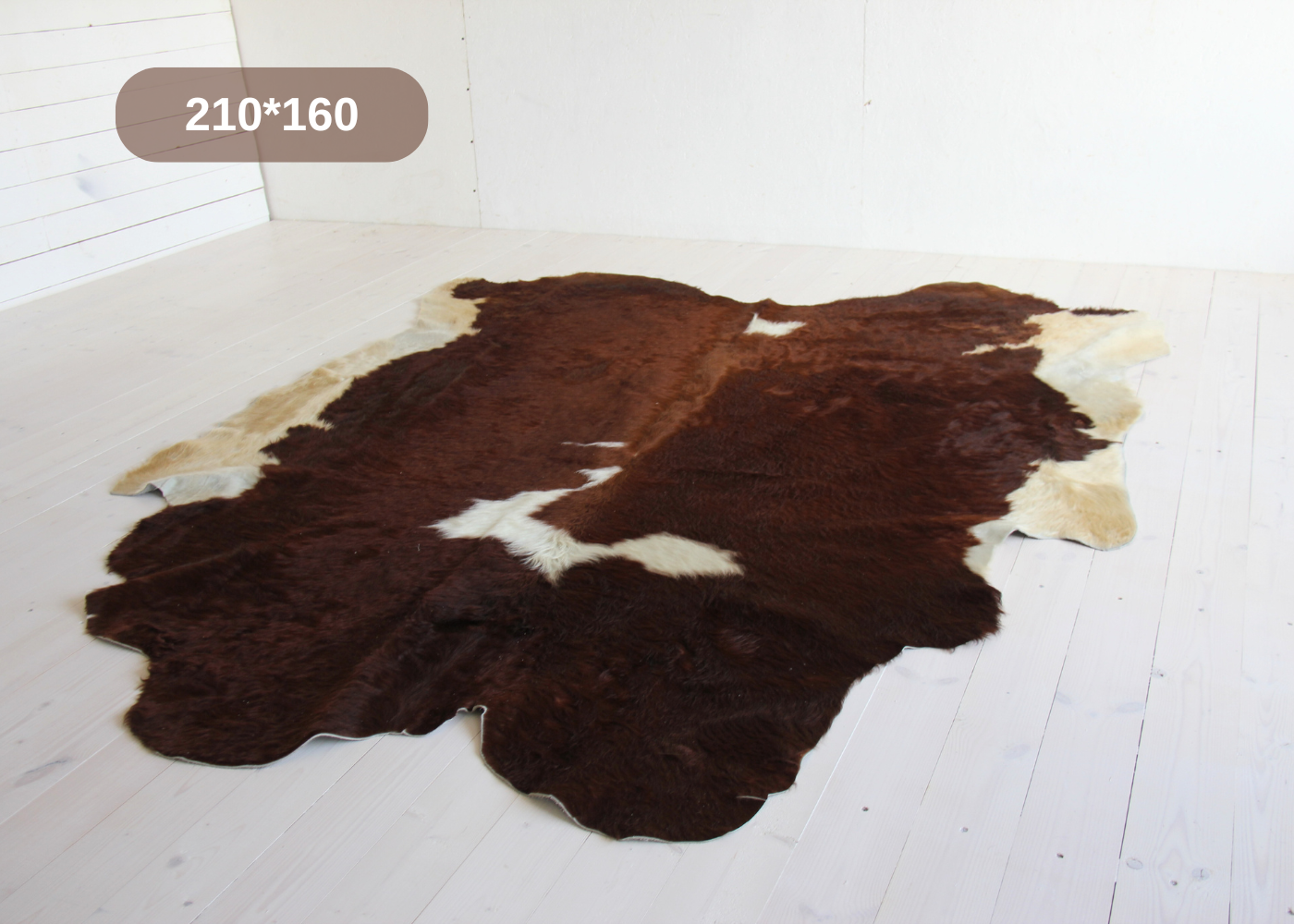Ковер шкура коровы натуральная природный окрас Shkura-Dekor коричневая 2*1.75м