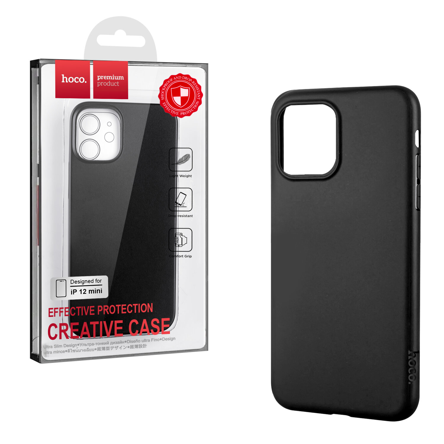 Чехол на айфон 12 Mini (5.4) TPU черный Creative Case HOCO