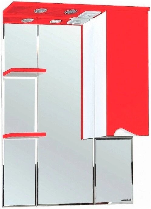 Зеркальный шкаф 75х1003 см красный глянец/белый глянец R Bellezza Эйфория 4619113001031