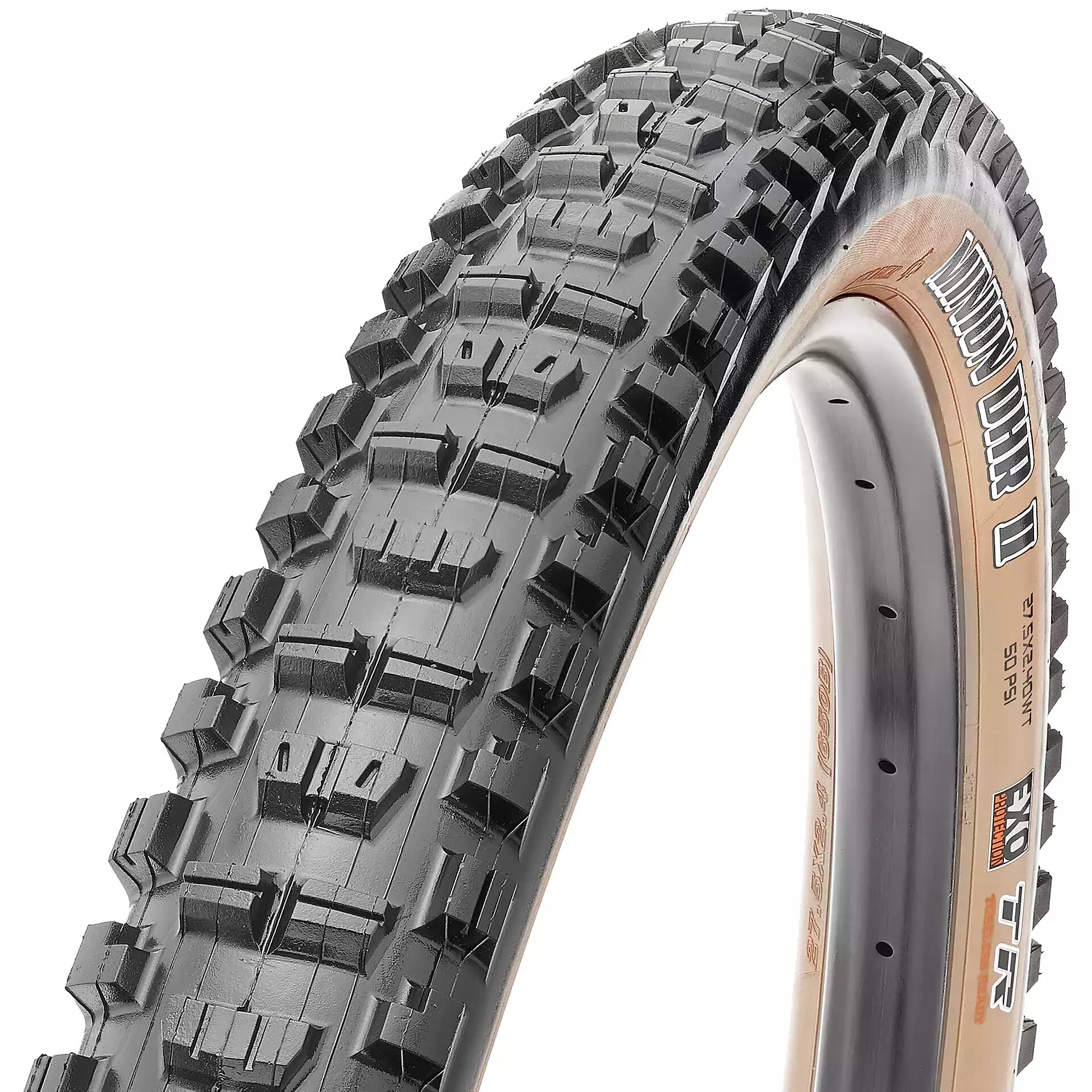 Покрышка Maxxis Minion DHR II, 27.5x2.4" WT, EXO/TR, Dark Tan Wall, кевларовый корд (ETB00220200)