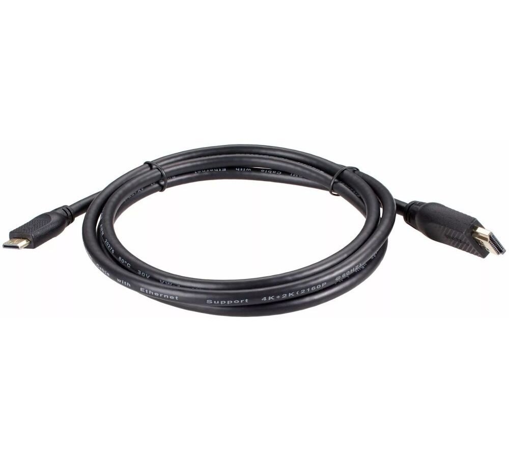 Кабель интерфейсный VCOM HDMI-19M/MiniHDMI-19M ver 2.0 1.8m - фото №1