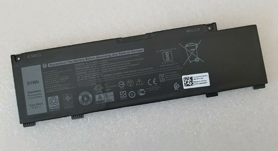 Аккумулятор для Dell Inspiron G3 15-3590, 14-5490, (266J9, m4gwp), 51Wh, 4255mAh, 11.4V