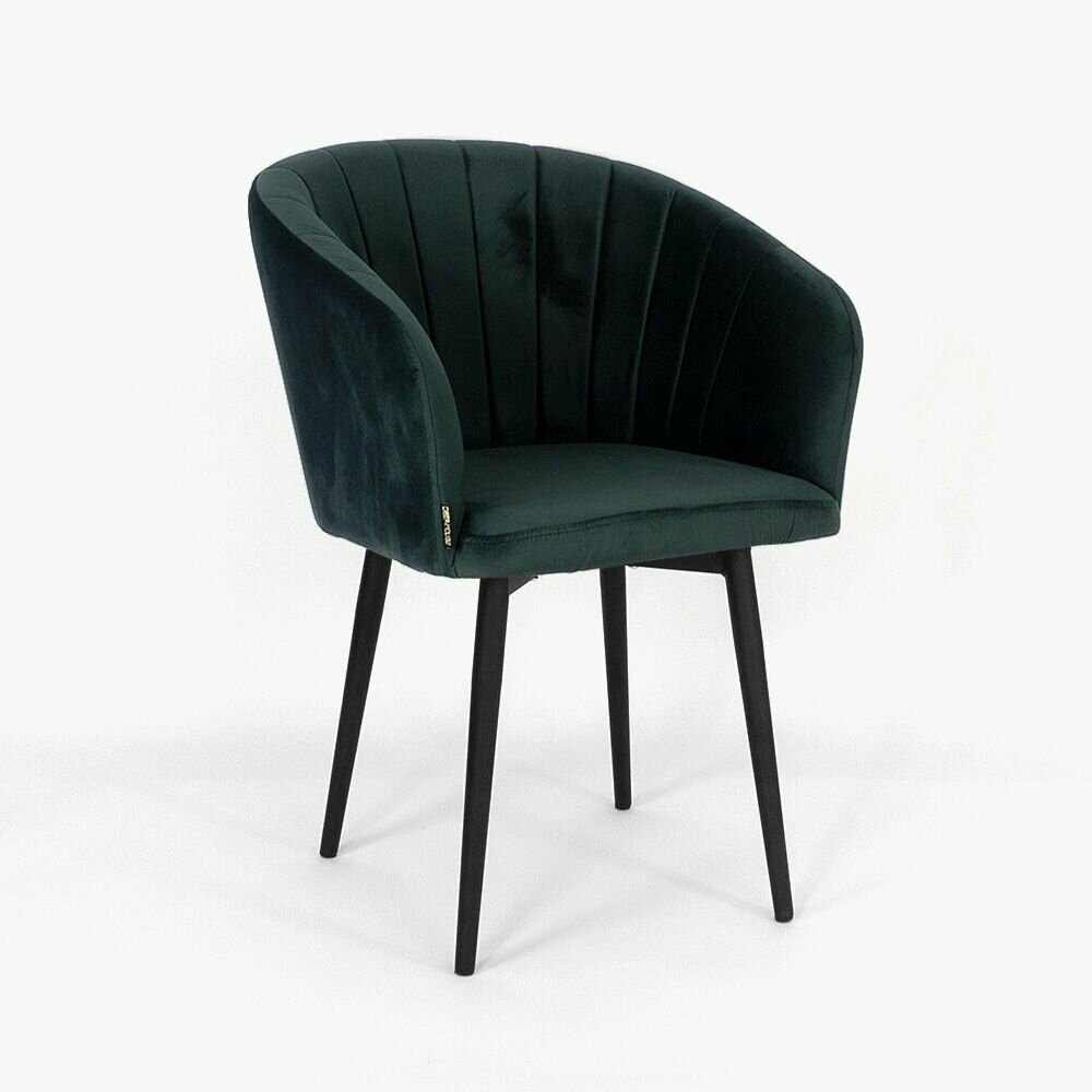 Стул Гарда Нью вращающийся темно-зеленый бархат ножки черные для дома/для гостиной/для столовой/для кафе/кухонный стул/стул кухонный